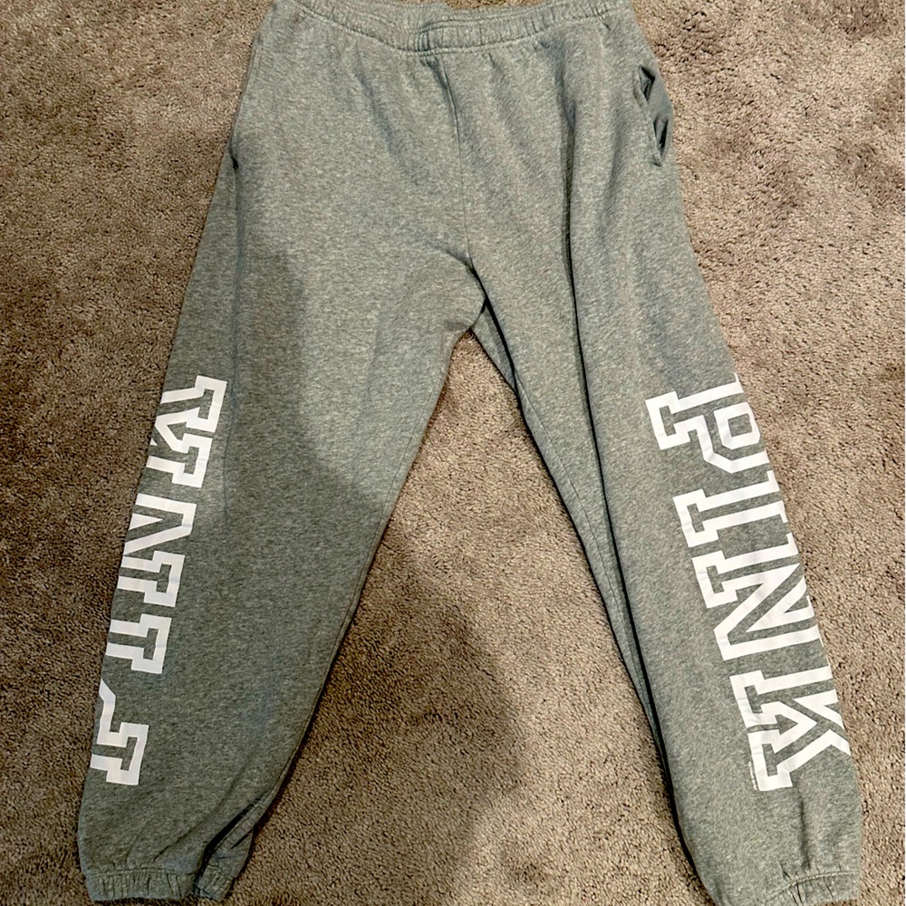 PINK size Medium gray sweat pants